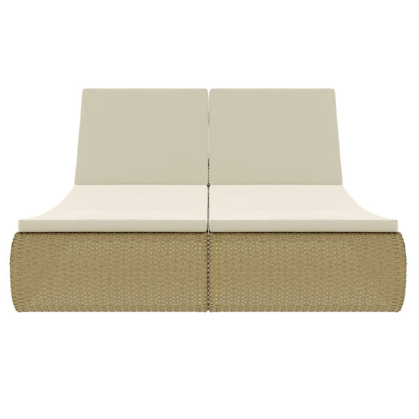 Vidaxl Outdoor Lounge Bed Poly Rattan Beige Other Patio & Garden Furniture