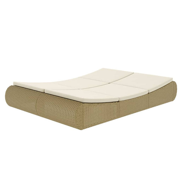 Vidaxl Outdoor Lounge Bed Poly Rattan Beige Other Patio & Garden Furniture