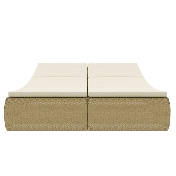 Vidaxl Outdoor Lounge Bed Poly Rattan Beige Other Patio & Garden Furniture
