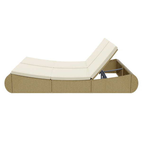 Vidaxl Outdoor Lounge Bed Poly Rattan Beige Other Patio & Garden Furniture