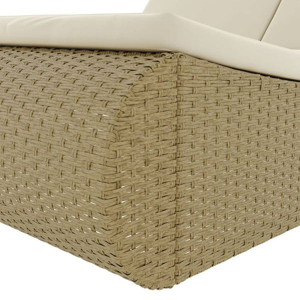 Vidaxl Outdoor Lounge Bed Poly Rattan Beige Other Patio & Garden Furniture