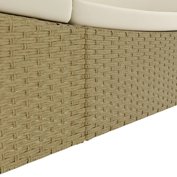 Vidaxl Outdoor Lounge Bed Poly Rattan Beige Other Patio & Garden Furniture