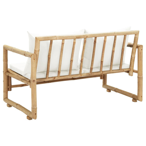 Vidaxl 2 Seater Garden Sofa With Cushions Bamboo Sofas Armchairs & Couches