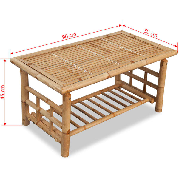 Vidaxl 4 Piece Garden Lounge Set With Cushions Bamboo Other Patio & Garden Furniture