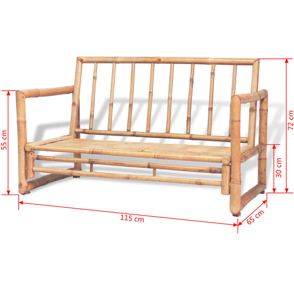 Vidaxl 4 Piece Garden Lounge Set With Cushions Bamboo Other Patio & Garden Furniture
