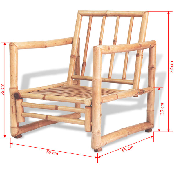 Vidaxl 4 Piece Garden Lounge Set With Cushions Bamboo Other Patio & Garden Furniture
