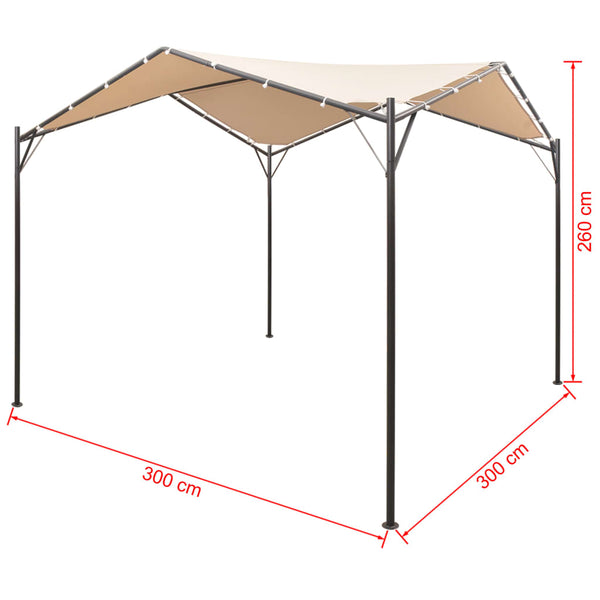 Gazebo Pavilion Tent Canopy 3X3 M Steel Beige