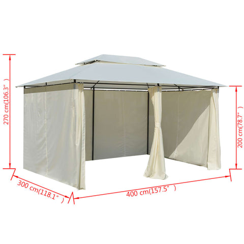 Garden Marquee With Curtains 4X3 White