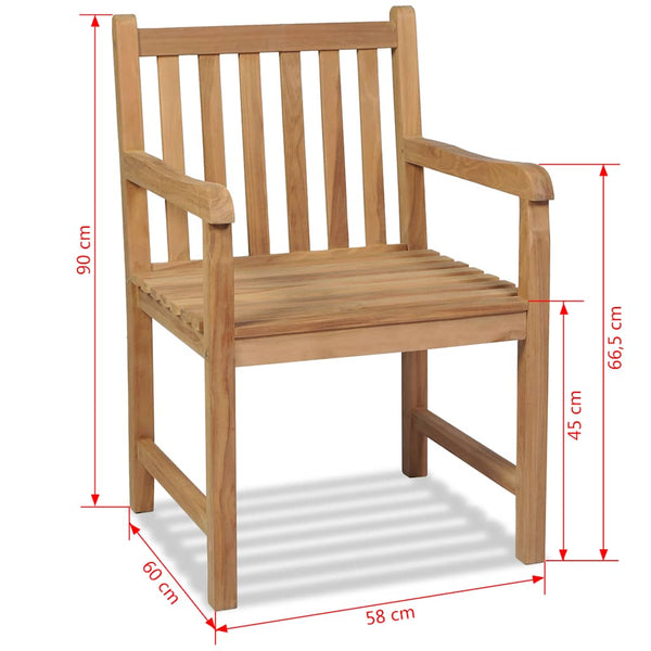 Vidaxl Outdoor Chairs 2 Pcs Solid Teak Wood Patio Chairs