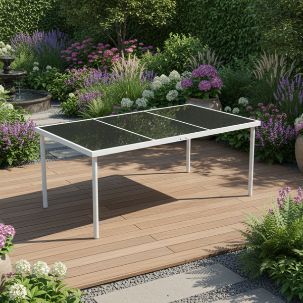 Vidaxl Garden Table 150X90x74 Cm Black Steel Patio & Garden Tables