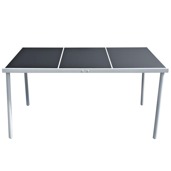 Garden Table 150X90x74 Cm Black Steel