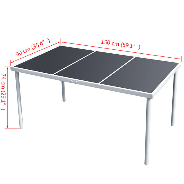 Vidaxl Garden Table 150X90x74 Cm Black Steel Patio & Garden Tables