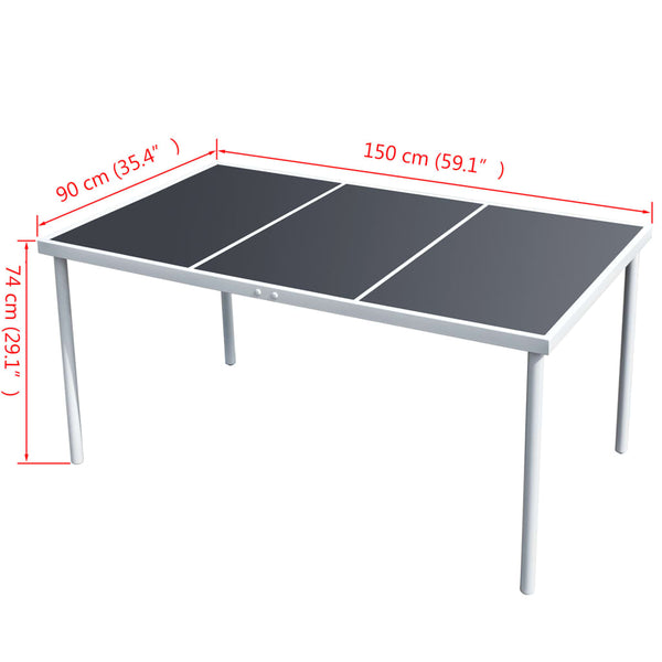 Garden Table 150X90x74 Cm Black Steel