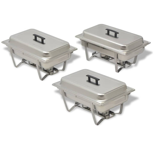 Countertop Food Warmers 3 Piece Chafing Dish Set Stainless Steel