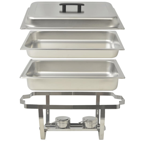 3 Piece Chafing Dish Set Stainless Steel Countertop Food Warmers