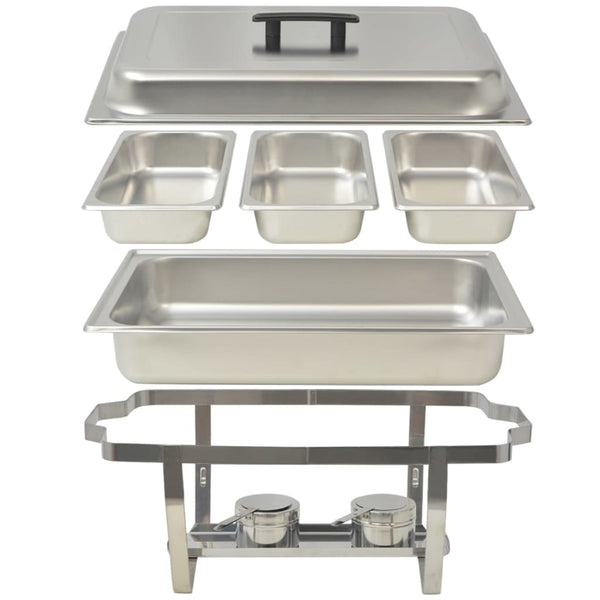 3 Piece Chafing Dish Set Stainless Steel Countertop Food Warmers