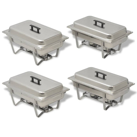 4 Piece Chafing Dish Set Stainless Steel Countertop Food Warmers