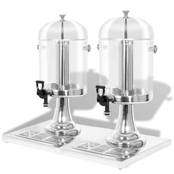 Double Juice Dispenser Stainless Steel 2 X 8 L Dispensers