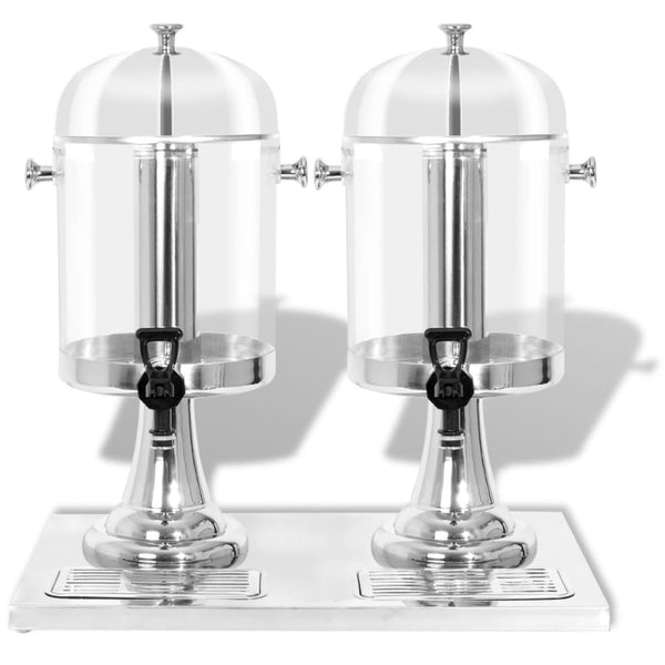 Double Juice Dispenser Stainless Steel 2 X 8 L Dispensers