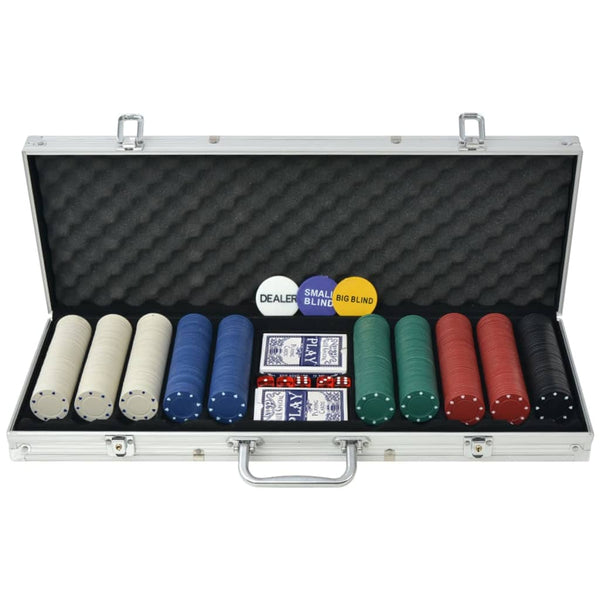 Poker Set With 500 Chips Aluminium Poker Chips