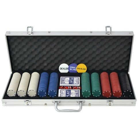 Poker Set With 500 Chips Aluminium Poker Chips