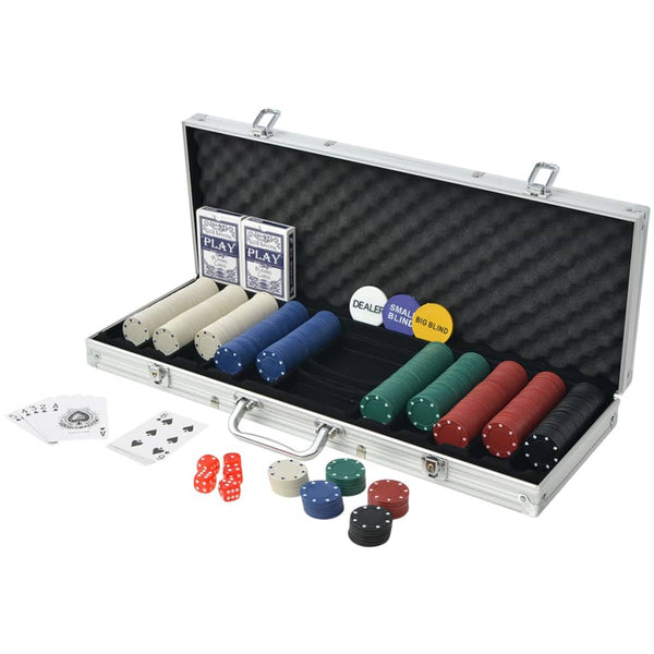 Poker Set With 500 Chips Aluminium Poker Chips