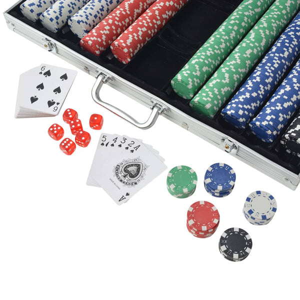 Vidaxl Poker Set With 1000 Chips Aluminium Poker Chips