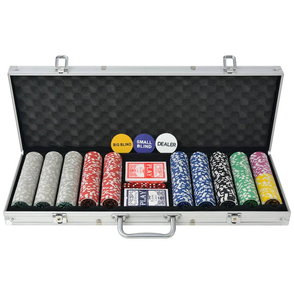 Poker Set With 500 Laser Chips Aluminium Poker Chips
