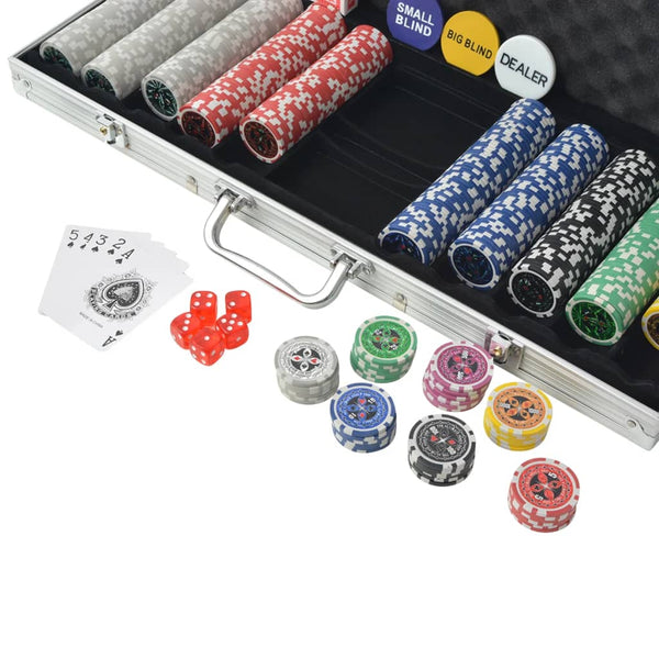Poker Set With 500 Laser Chips Aluminium Poker Chips
