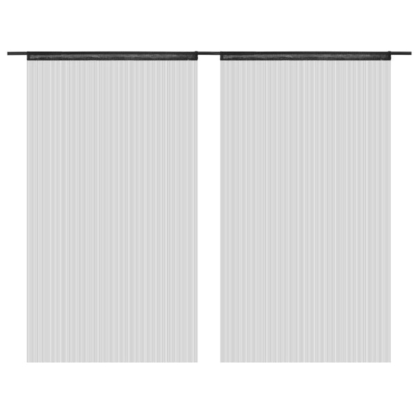 String Curtains 2 Pcs 140X250 Cm Black Curtains & Drapes