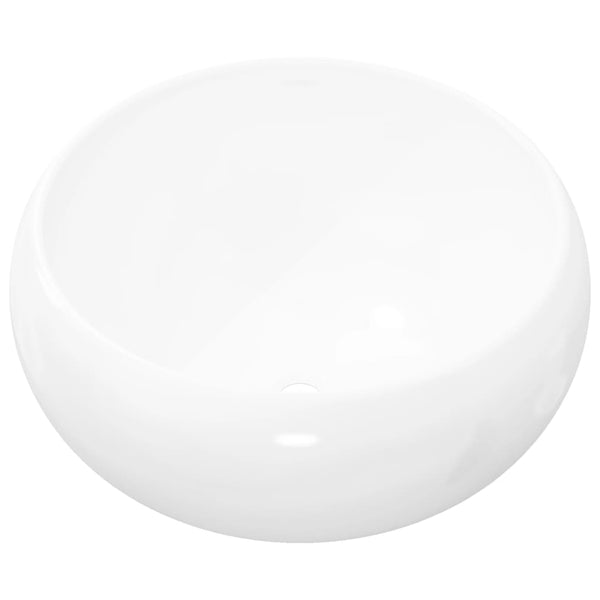 Basin Round Ceramic White 40X15 Cm