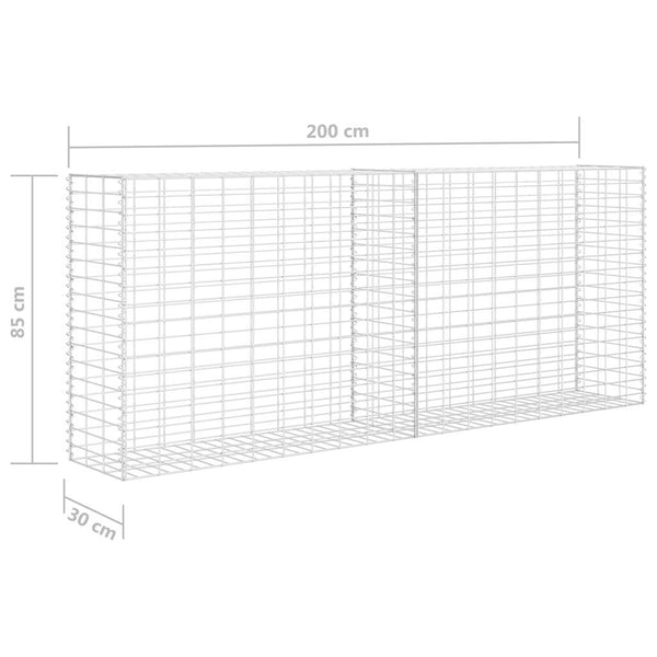 Vidaxl Gabion Basket Galvanised Steel 85X30x200 Cm Gabion Baskets