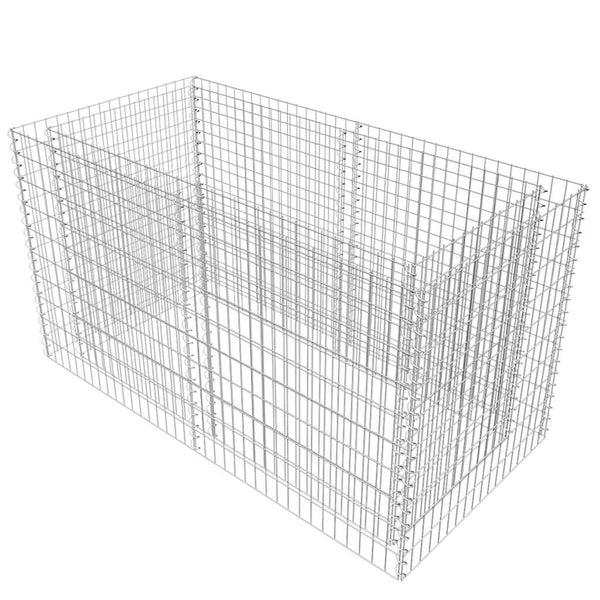 Vidaxl Gabion Raised Bed Steel 180X90x100 Cm Silver Raised Garden Beds