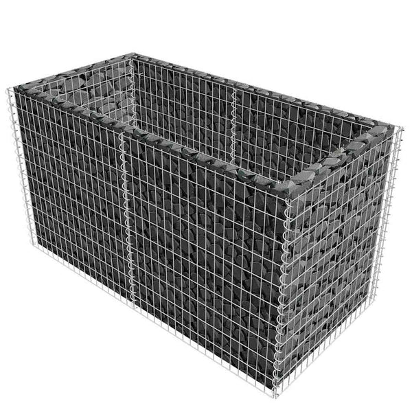 Vidaxl Gabion Raised Bed Steel 180X90x100 Cm Silver Raised Garden Beds