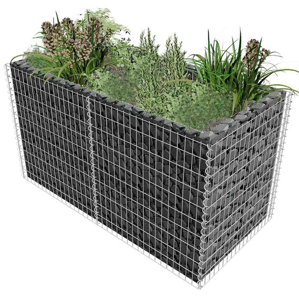 Vidaxl Gabion Raised Bed Steel 180X90x100 Cm Silver Raised Garden Beds