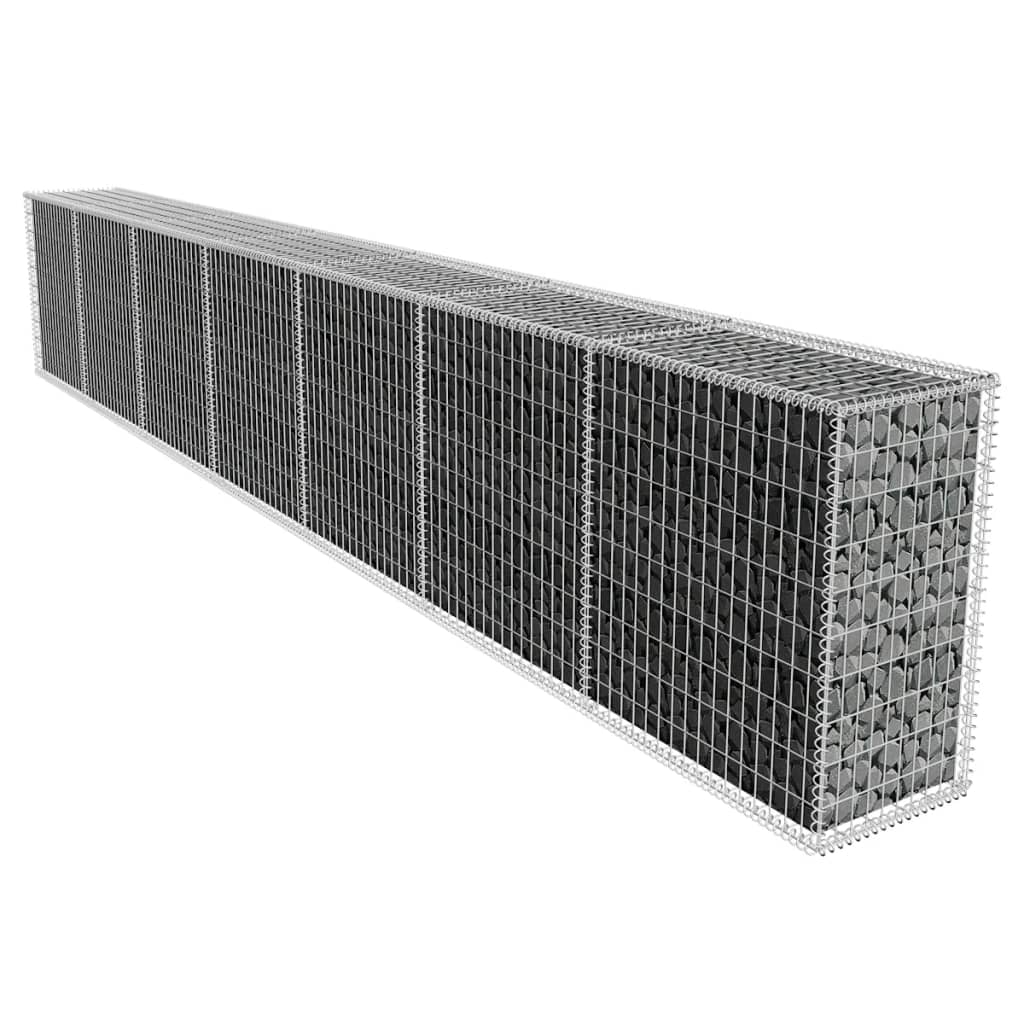 Vidaxl Gabion Wall With Cover Galvanised Steel 600X50x100 Cm Gabion Baskets