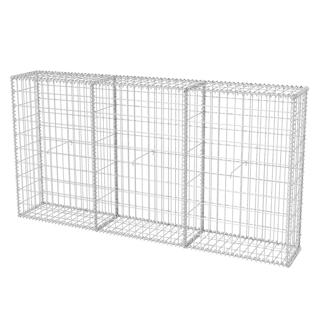 Vidaxl Gabion Basket Galvanised Steel 200X30x100 Cm Fence Panels