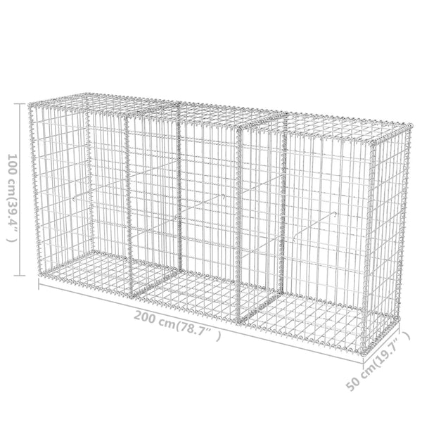 Gabion Basket Galvanised Steel 200X50x100 Cm Gabion Baskets