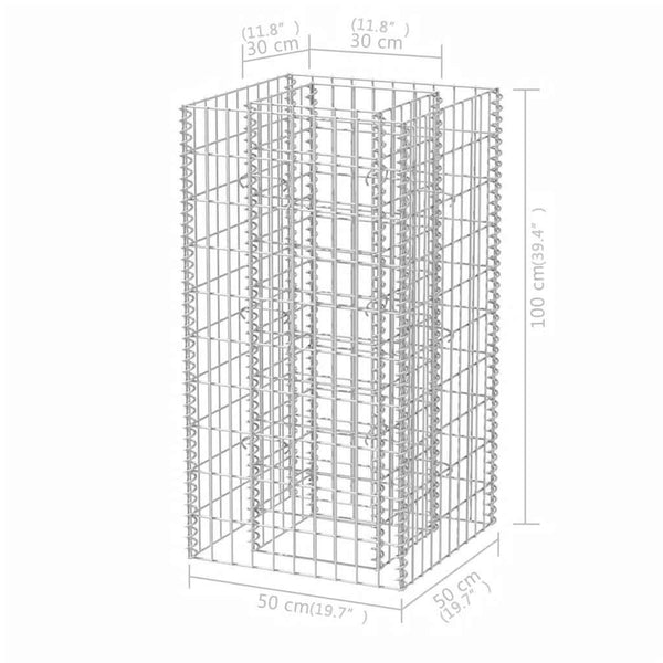Vidaxl Gabion Raised Bed Steel 50X50x100 Cm Fence Panels