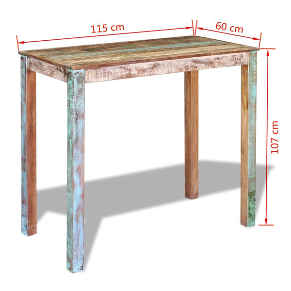 Vidaxl Bar Table Solid Reclaimed Wood 115X60x107 Cm Bar Tables