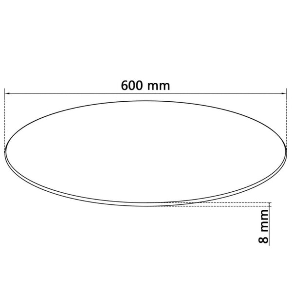 Table Top Tempered Glass Round 600 Mm Tables