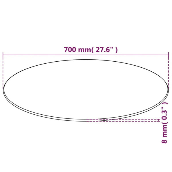 Table Top Tempered Glass Round 700 Mm Tables