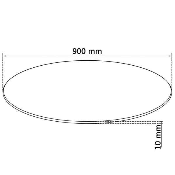 Vidaxl Table Top Tempered Glass Round 900 Mm Tables