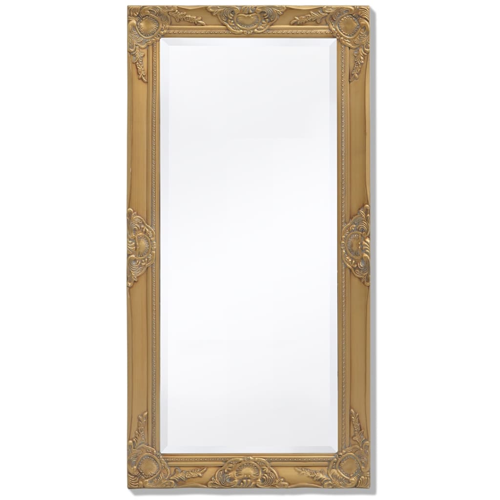Wall Mirror Baroque Style 100X50 Cm Gold Mirrors