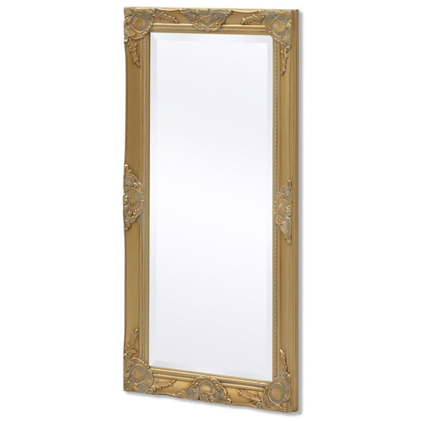 Wall Mirror Baroque Style 100X50 Cm Gold Mirrors