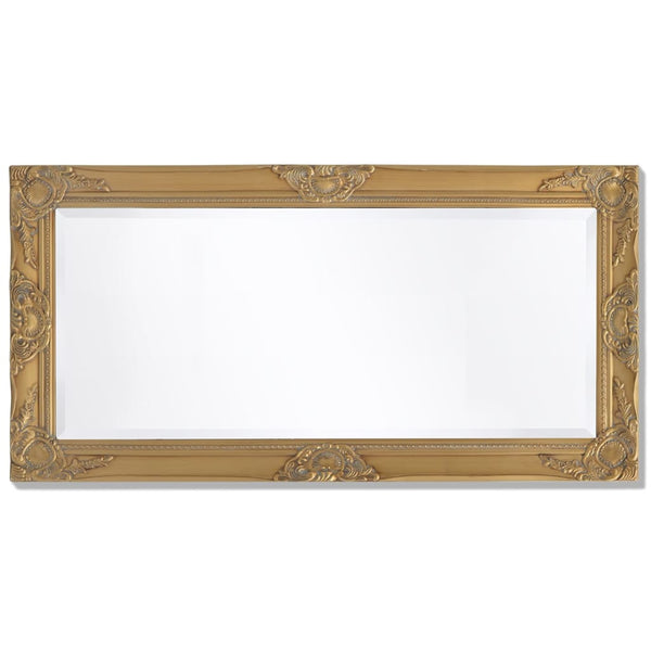 Wall Mirror Baroque Style 100X50 Cm Gold Mirrors