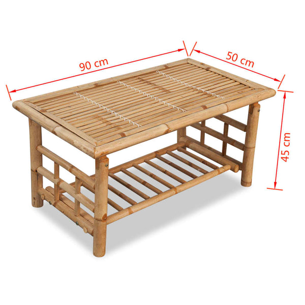 Vidaxl Coffee Table Bamboo 90X50x45 Cm Coffee Tables