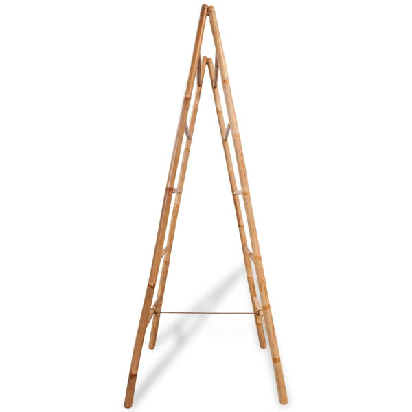 Double Towel Ladder With 5 Rungs Bamboo 50X160 Cm