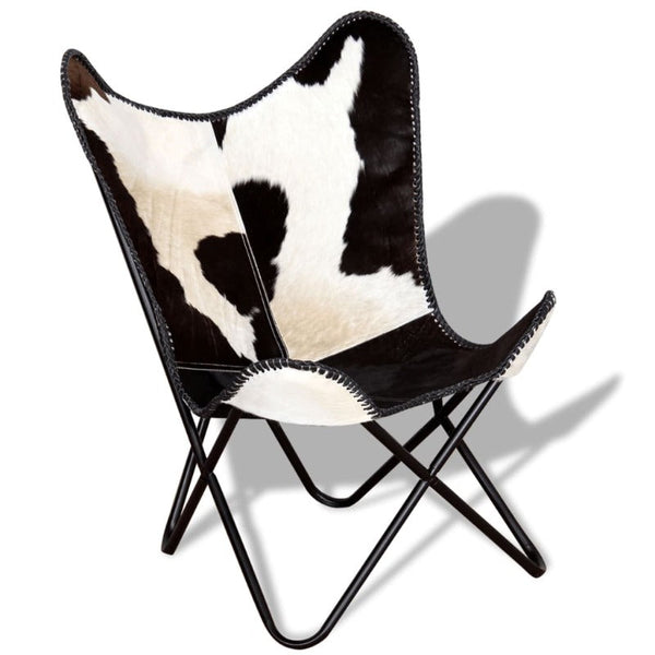 Butterfly Chair Black And White Real Cowhide Leather Chairs