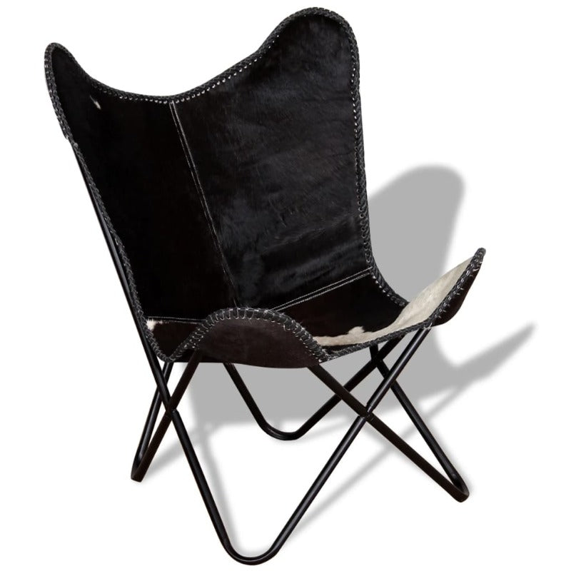 Butterfly Chair Black And White Real Cowhide Leather Chairs